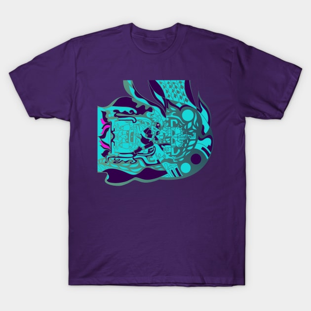 mayan pakal astronaut in alien suit ecopop T-Shirt by jorge_lebeau